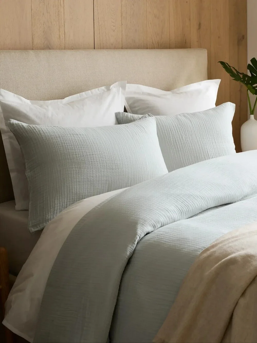 NWT Quince Organic Cotton Gauze Duvet Cover Set King & Shams Grey Quiet Luxury